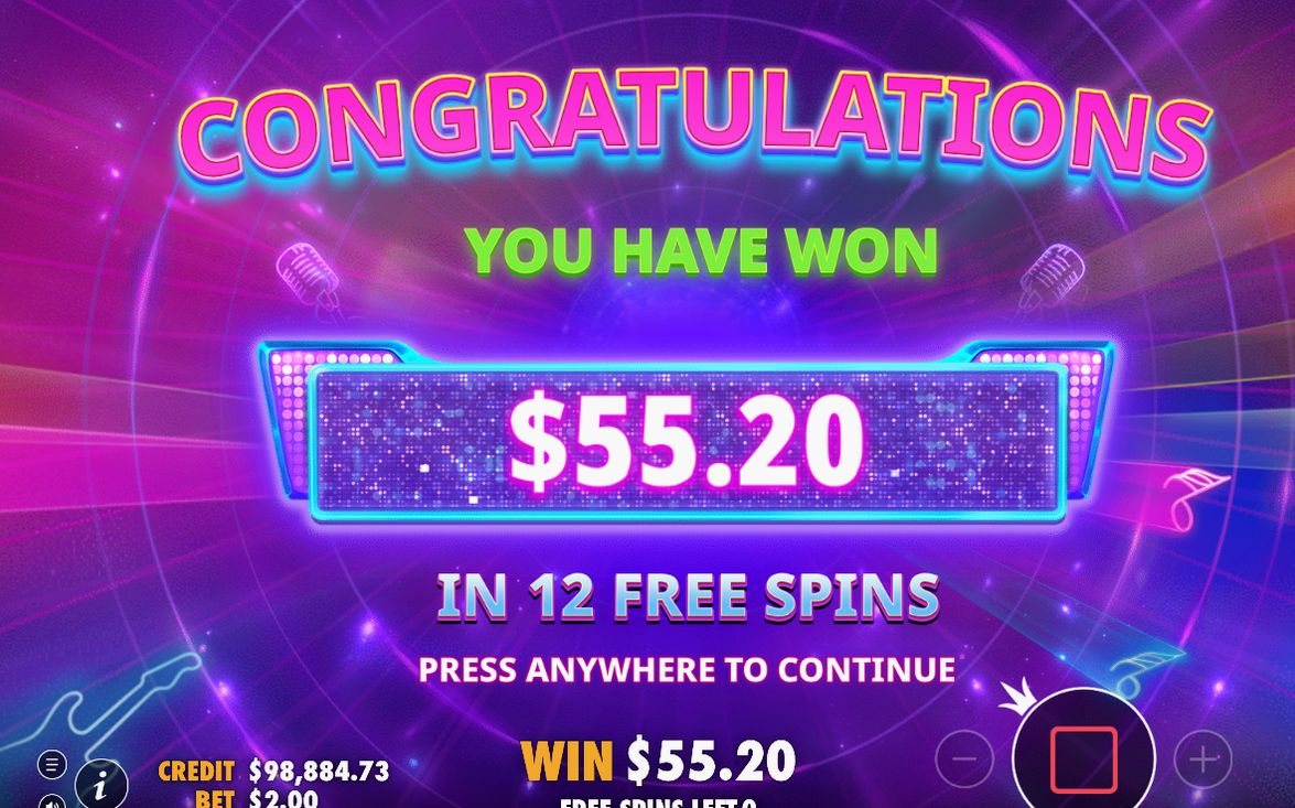 Win screen showing payout in A$ after a spin
